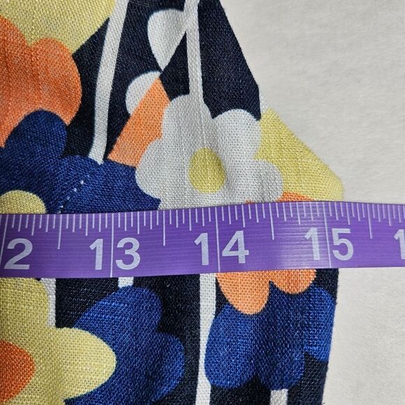 Modcloth Genuine Genius Bold Floral Print Linen Blend V-Neck Halter Jumpsuit - Picture 13 of 16